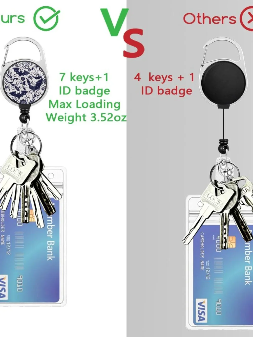 Immaturus Goth Bat Lanyards for ID Badges, Gothic Badge Holder with Retractable